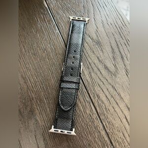 LV Graphite Leather Apple Watch Band 38-40 mm (Long)